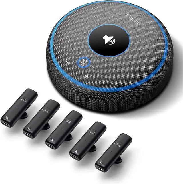 Main image of Conference Speaker and Microphone with 5 Wireless Mics, USB Speakerphone with AI Noise Reduction&360° Voice Pickup, Conference Microphone Compatible with Leading Platforms (5 Wireless Mics)