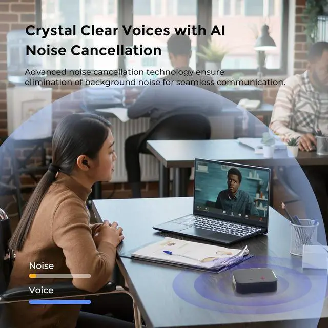 Alt view image 4 of 7 - Conference Speaker and Microphone Bluetooth Speakerphone with 4 Mics,USB C,360°Voice Pickup & Dual Noise Cancelling Conference Room Microphone for Work/Teams/Zoom/Home Office