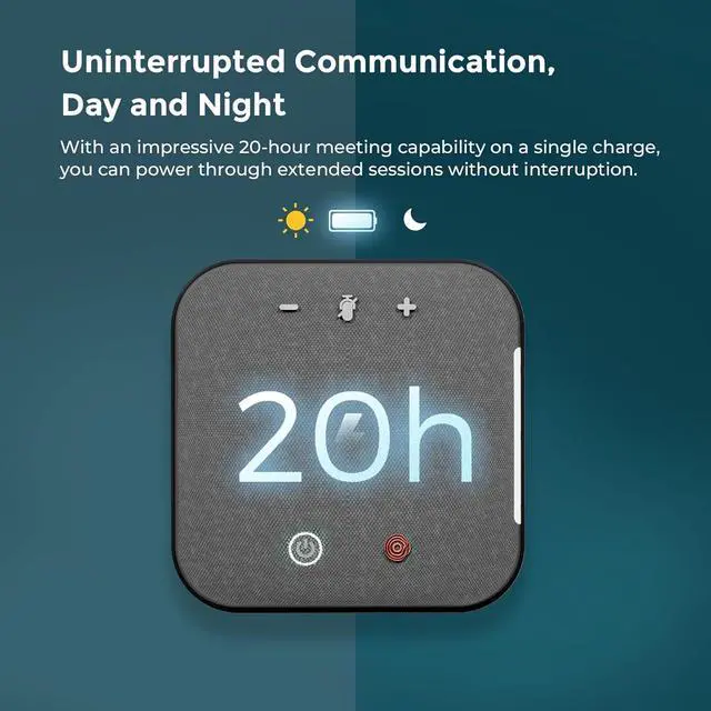 Alt view image 6 of 7 - Conference Speaker and Microphone Bluetooth Speakerphone with 4 Mics,USB C,360°Voice Pickup & Dual Noise Cancelling Conference Room Microphone for Work/Teams/Zoom/Home Office
