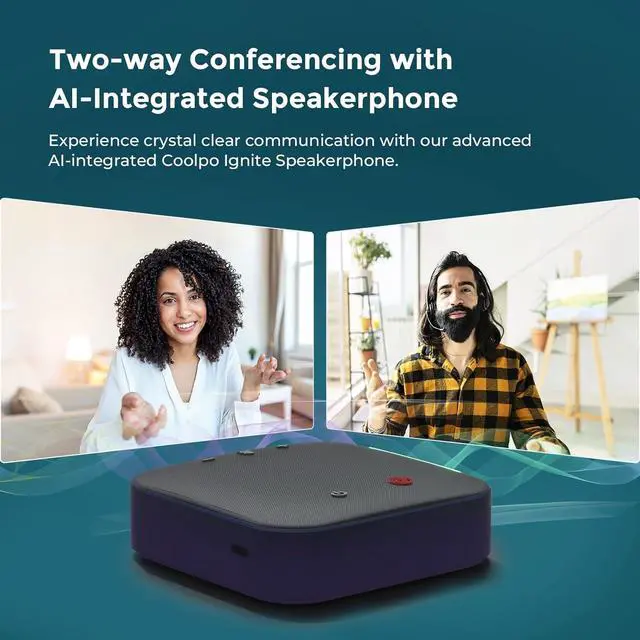 Alt view image 5 of 7 - Conference Speaker and Microphone Bluetooth Speakerphone with 4 Mics,USB C,360°Voice Pickup & Dual Noise Cancelling Conference Room Microphone for Work/Teams/Zoom/Home Office