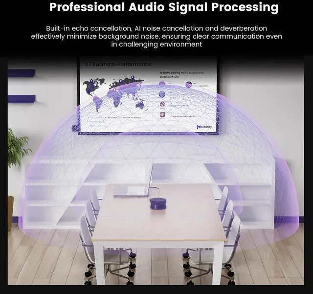 Alt view image 5 of 7 - A20S Conference Speaker and Microphone, USB Speakerphone w/8 Mics, 16ft Voice Pickup, AI 2.0 Noise Cancelling, USB Speakermic with Daisy Chain, Works with Microsoft/Teams/Google Meet