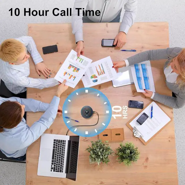 Alt view image 6 of 6 - Conference Speaker and Microphone with 5 Wireless Mics, USB Speakerphone with AI Noise Reduction&360° Voice Pickup, Conference Microphone Compatible with Leading Platforms (5 Wireless Mics)