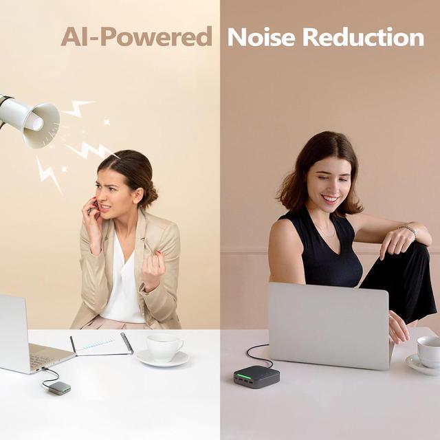Alt view image 7 of 7 - Conference Speaker and Microphone, 4 AI Mics 360° Voice Pickup, Uplink Noise Reduction, 2 USB 2.0, 100W PD, HDMI(4K & 60Hz), USB C Docking Station Speakerphone for Mac iPad Nintendo Switch