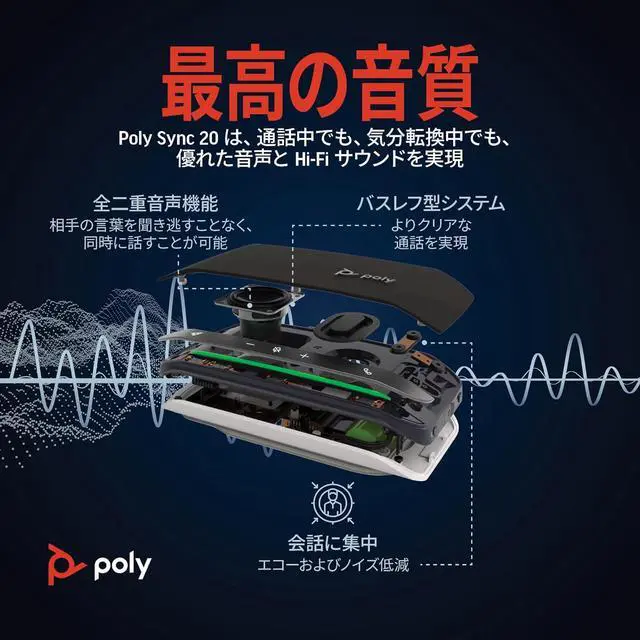 Alt view image 3 of 7 - Sync 20 USB-C Personal Portable Smart Speakerphone (Plantronics)  Noise/Echo Reduction -Works w/Teams, Zoom, PC, Mac, Mobile   Exclusive