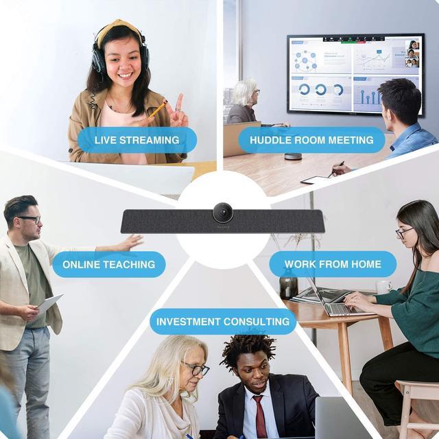 Alt view image 6 of 6 - 4K Video Conference Camera,All-in-one Conference Room Camera System,Smart Video and Audio conferencing System,Auto-framing Wireless Screen-Sharing,120° FOV for Small Meeting Rooms