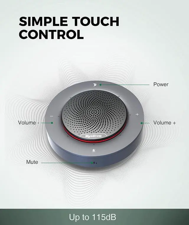 Alt view image 3 of 7 - Halo 30 USB Conference Speakerphone, 4 Noise-canceling Mics, Enhanced 360° Voice Pickup, AGC Voice Balance, Full-Duplex, Idea for Home Office