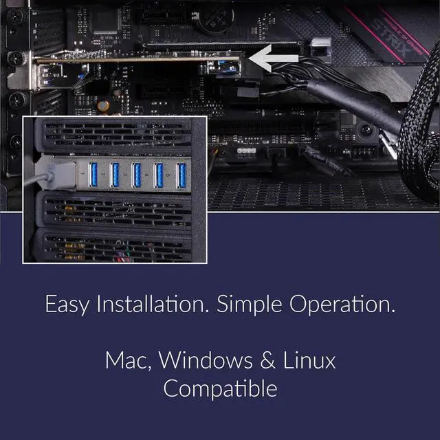 Alt view image 4 of 6 - Allegro 7-Port USB 3.2 Gen 1 Type A PCIe Card