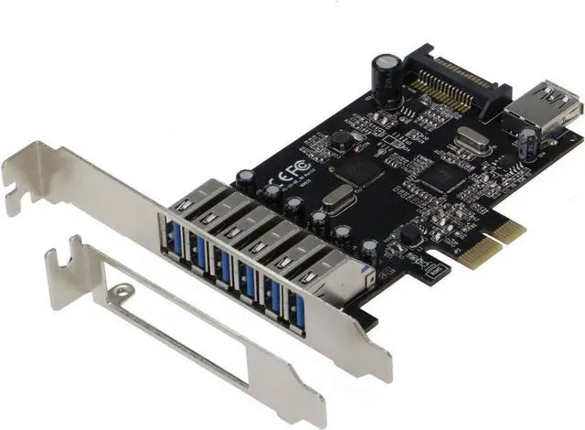 Main image of PCIE 7 Port USB 3.1 Gen I (5Gbps) Adapter Card (6 External and 1 Internal Ports) with Low Profile Bracket