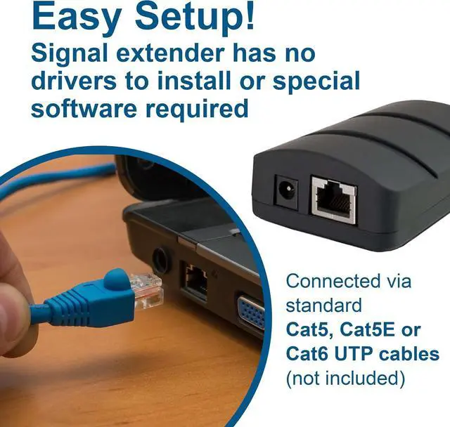 Alt view image 4 of 6 - C2G Legrand USB Extender Dongle, USB Dongle Kit Signal Extender, RJ45 to USB Receiver Signal Booster, Black, 1 Count, C2G 53880