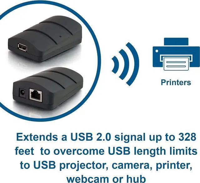 Alt view image 3 of 6 - C2G Legrand USB Extender Dongle, USB Dongle Kit Signal Extender, RJ45 to USB Receiver Signal Booster, Black, 1 Count, C2G 53880