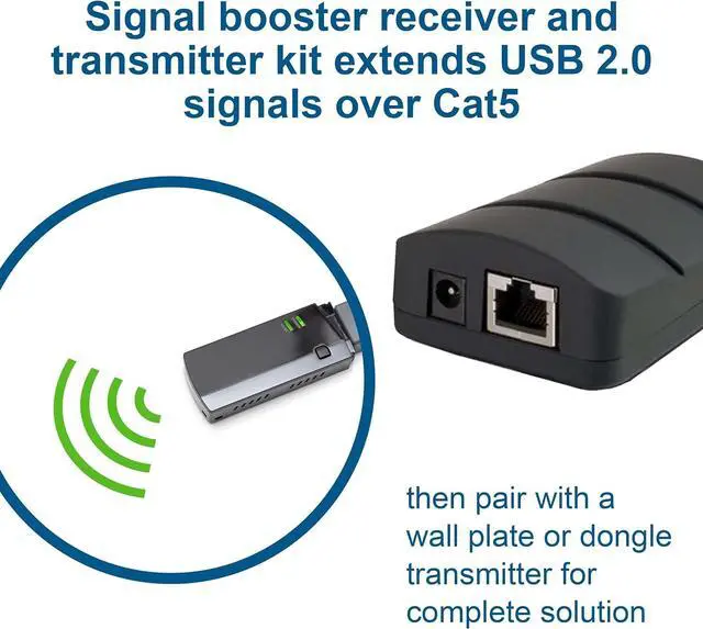 Alt view image 6 of 6 - C2G Legrand USB Extender Dongle, USB Dongle Kit Signal Extender, RJ45 to USB Receiver Signal Booster, Black, 1 Count, C2G 53880
