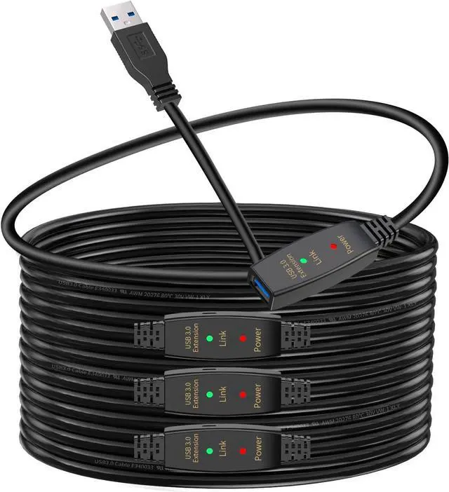 Main image of Active USB 3.0 Extension Cable 75ft Male to Female Extender Cord, USB Extension Cable for USB Flash Drive, Card Reader, Hard Drive, Keyboard, PlayStation, Xbox, VR, Printer, Camera, Laptop