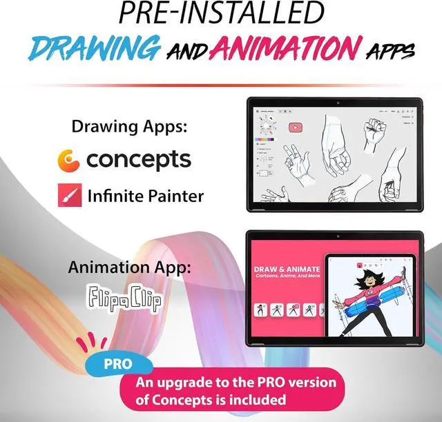 Alt view image 3 of 7 - XL Drawing Tablet  No Computer Needed  11.6" Screen  Drawing Apps  Tutorials  4 Bonus Items  Stylus Pen  Portable  Standalone  Best Gift for Beginner Digital Graphic Artist  PCXL