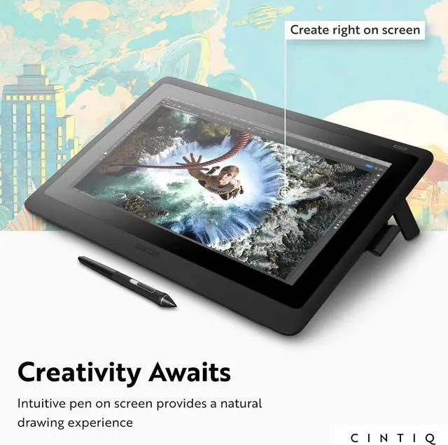Alt view image 2 of 7 - Cintiq 16 Drawing Tablet with Screen, 15.4" Full HD LCD Display Graphic Arts Tablet Includes Pro Pen 2 w/ Tilt Response, Graphic Design Animation Tablet for Mac, PC