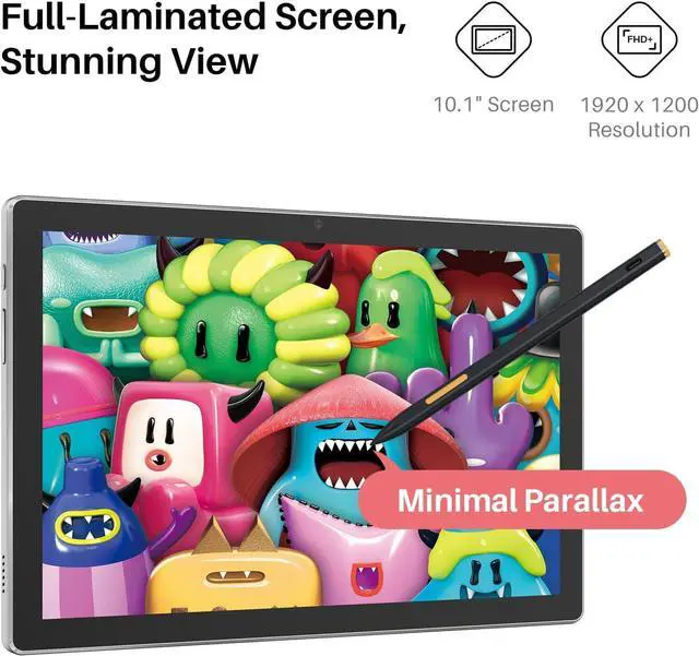 Alt view image 3 of 7 - Kamvas Slate 10 Standalone Drawing Tablet No Computer Needed with Full-Laminated Screen, 10.1-inch Digital Art Tablet with 4096 Levels Stylus Pen, Android 12, 8GB+128GB for Artist Beginner