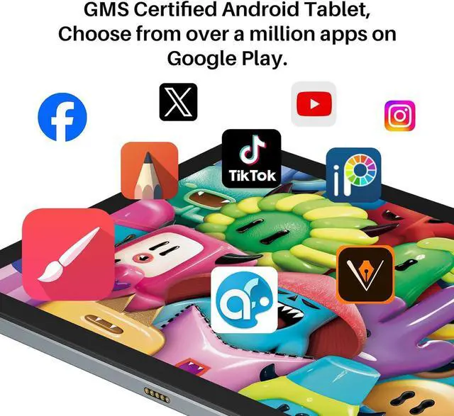 Alt view image 6 of 7 - Kamvas Slate 10 Standalone Drawing Tablet No Computer Needed with Full-Laminated Screen, 10.1-inch Digital Art Tablet with 4096 Levels Stylus Pen, Android 12, 8GB+128GB for Artist Beginner