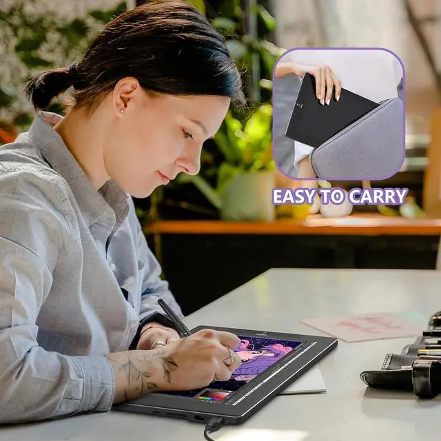 Alt view image 2 of 7 - Drawing Tablet with Screen VEIKK VK1200 11.6 inch Full-Laminated Drawing Monitor with 6 Shortcut Keys and 8192 Levels Battery Free Stylus Pen, for PC/Mac/Linux/Windows(120% sRGB)