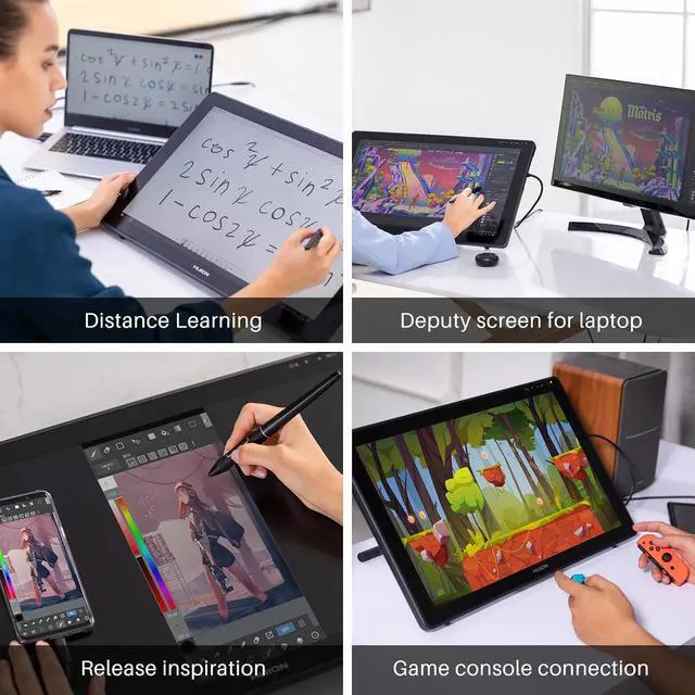 Alt view image 7 of 7 - KAMVAS 22 Drawing Tablet with Screen 120% sRGB PW517 Battery-Free Stylus Adjustable Stand, 21.5inch Pen Display for Windows PC, Mac, Android