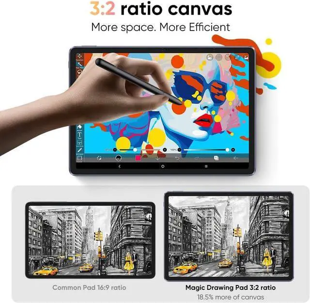 Alt view image 7 of 7 - Magic Drawing Pad 12.2 Inch Standalone Drawing Tablet No Computer Needed with 16384 Pressure Levels X3 Pro Battery-Free Pencil Paper-Like Screen 8GB + 256GB Portable for Digital Drawing Artists