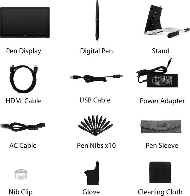 Alt view image 7 of 7 - D22S 21.5 inch Graphic Drawing Tablet with Screen Pen Display, 8192 Levels Pen Sensitivity with 60°Tilt,1920x1080 FHD Graphic Drawing Monitor 100% sRGB Included Adjustable Stand