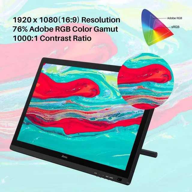 Alt view image 4 of 7 - D22S 21.5 inch Graphic Drawing Tablet with Screen Pen Display, 8192 Levels Pen Sensitivity with 60°Tilt,1920x1080 FHD Graphic Drawing Monitor 100% sRGB Included Adjustable Stand