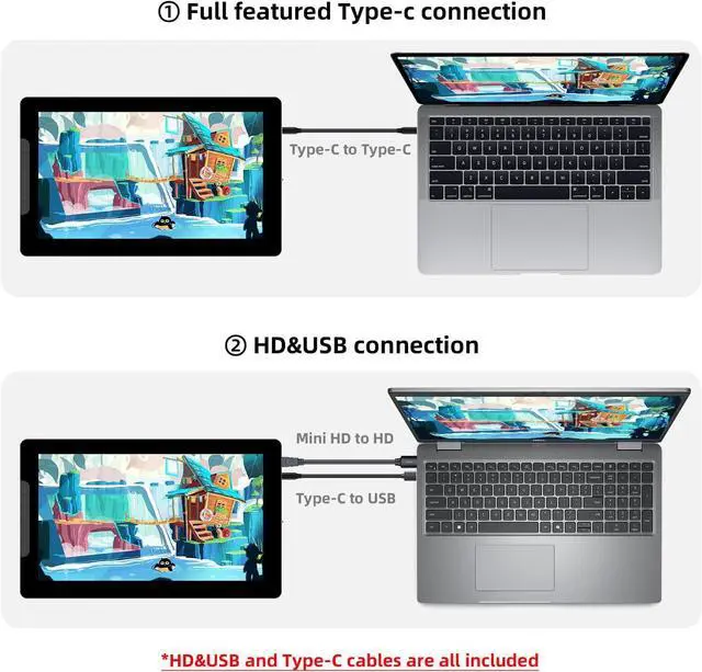 Alt view image 7 of 7 - Tablet with Screen Full-Laminated Anti-Glare Graphics Drawing Monitor Artist 13.3 inch Graphics Tablet 6 Hot Keys with Stylus Tilt 8192 Pen Pressure and 122% sRGB Digital Drawing Tablet