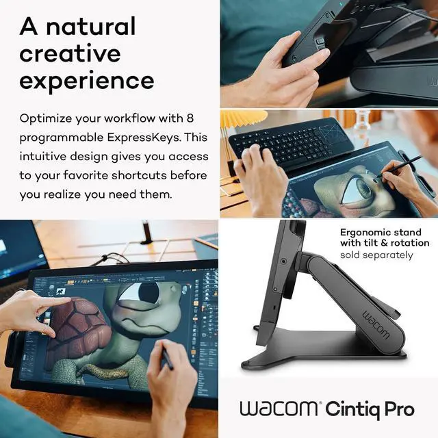 Alt view image 4 of 6 - Cintiq Pro 22 Drawing Tablet with Screen, 21.5" Ultra HD 4K Touchscreen Display Graphic Arts Tablet with Pro Pen 3, Professional Creative Tablet w/ Display for Windows PC, Mac, Linux