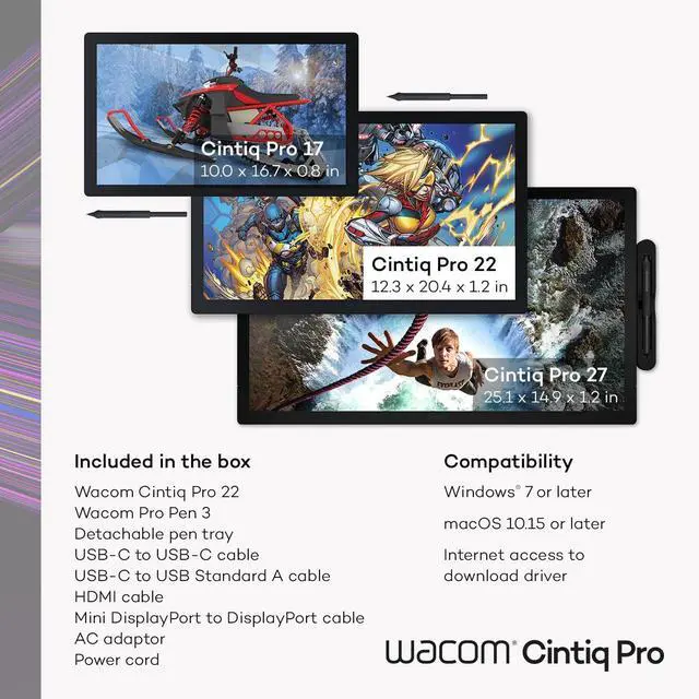 Alt view image 6 of 6 - Cintiq Pro 22 Drawing Tablet with Screen, 21.5" Ultra HD 4K Touchscreen Display Graphic Arts Tablet with Pro Pen 3, Professional Creative Tablet w/ Display for Windows PC, Mac, Linux