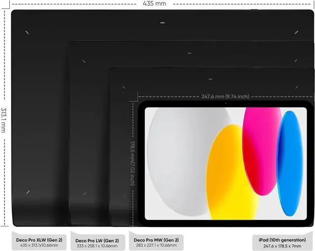 Alt view image 5 of 7 - Wireless Drawing Tablet Deco Pro XLW 2nd, 15 Inch Bluetooth Computer Graphics Tablet with X3 Pro Stylus & Mini Key-dial, Digital Drawing Pad for Animation, Digital Art, Video Editing