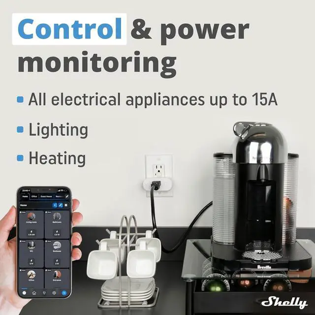 Alt view image 5 of 7 - WiFi & Bluetooth Operated Smart Plug with Power Measurement | Home Automation | iOS Android App | Alexa and Google Home Compatible | Monitor Appliances | Remote Control (4 Pack)