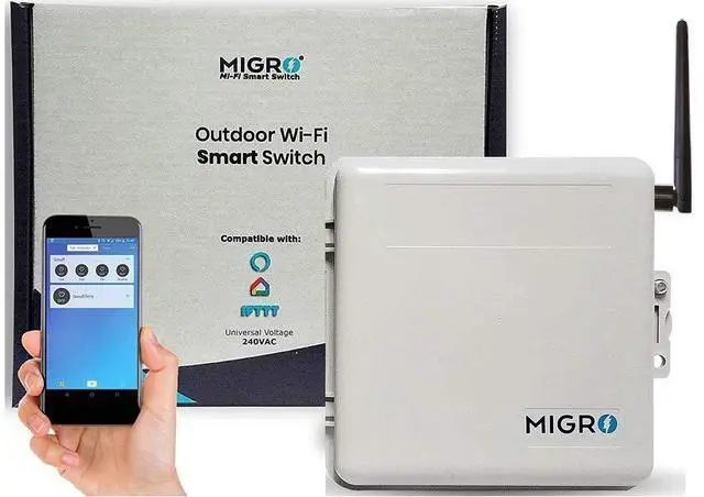 Main image of Outdoor Smart Wi-Fi Outlet Box, Heavy Duty 50A Resistive 240VAC 40A 10HP Pool Heater, Wireless Pump Control, Timer Switch, Compatible with Smart Phone, Alexa, Google Home, IFTTT UL Listed
