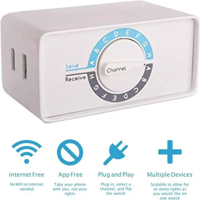 Alt view image 4 of 5 - Switcheroo - Sync Lights with No App, WiFi, Bluetooth, or Remote Control | Change Which Outlets Turn On/Off with Your Existing Light Switch | Smart Outlet Solution for Multiple Plug Switches (2)