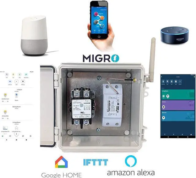Alt view image 5 of 5 - Heavy Duty 40 Amp Smart Switch, Indoor/Outdoor Rated 120V,(NO Hub Required) Control electrical devices over Wi-Fi or 2/3/4G mobile network Voice Control: Compatible with Alexa