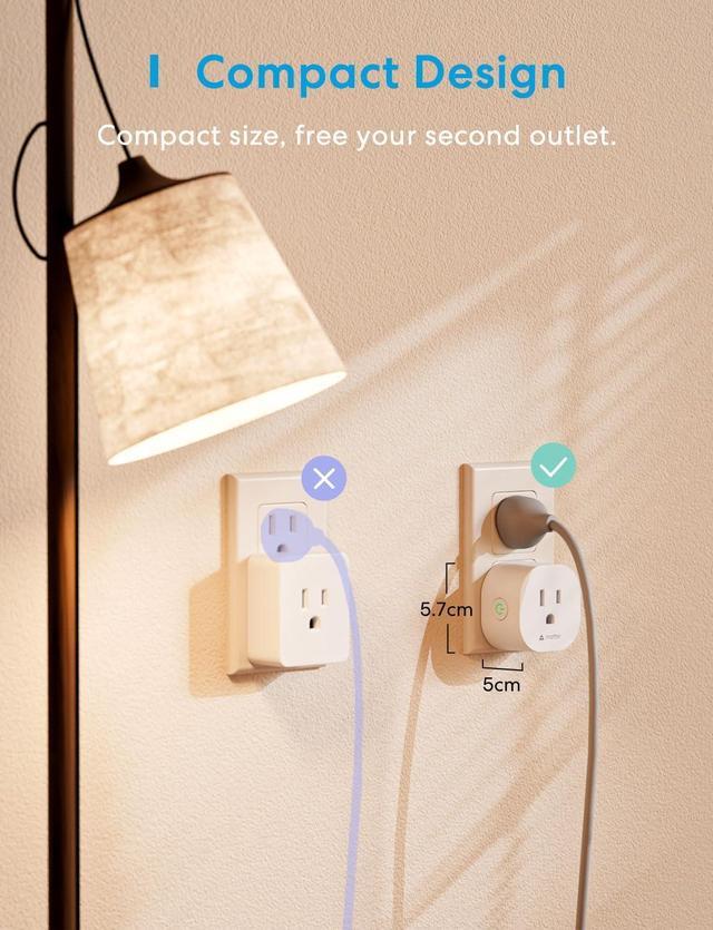 Alt view image 6 of 7 - Matter Smart Plug Mini & Outdoor Smart Plug with Apple Homekit, Alexa, Voice & Remote Control, Timer