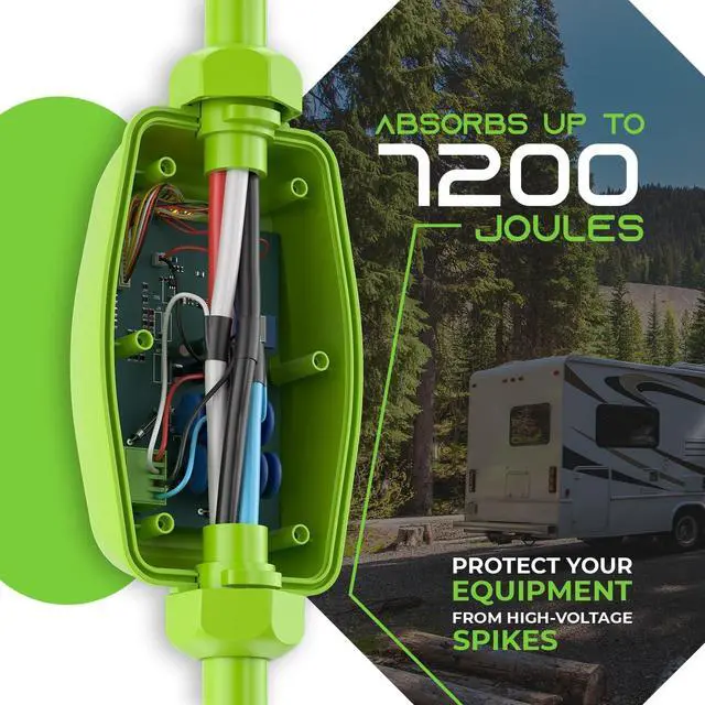 Alt view image 2 of 7 - RV Surge Protector 50 Amp (Wi-Fi with in-APP) Real Time Monitor - Plug, Inlets, Receptacles - Protects Against Voltage Surges, Reverse Polarity, and Open Ground - Monitor Voltage, Amps, Watts