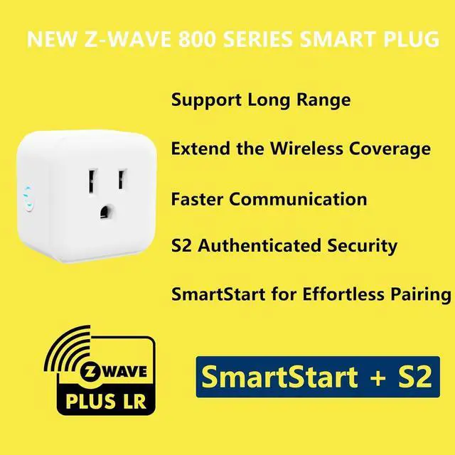 Alt view image 2 of 7 - Z-Wave Outlet Mini Plug-in Socket, Z-Wave Hub Required, 800 Series Zwave Plug Built-in Repeater/Range Extender, Work with SmartThings, Wink, Alexa, Google Assistant, FCC Listed (MP21Z)