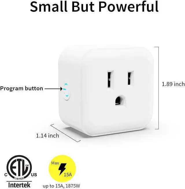 Alt view image 6 of 7 - Z-Wave Outlet Mini Plug-in Socket, Z-Wave Hub Required, 800 Series Zwave Plug Built-in Repeater/Range Extender, Work with SmartThings, Wink, Alexa, Google Assistant, FCC Listed (MP21Z)