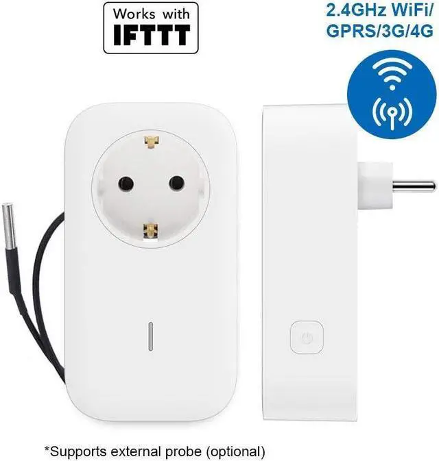 Alt view image 2 of 7 - Smart Plug Wifi Remote Control Outlet Alexa & IFTTT, Energy monitoring and Timer function, No HUB required, Delayed Switch Supports external temperature probe (SP1 WiFi & SIM)