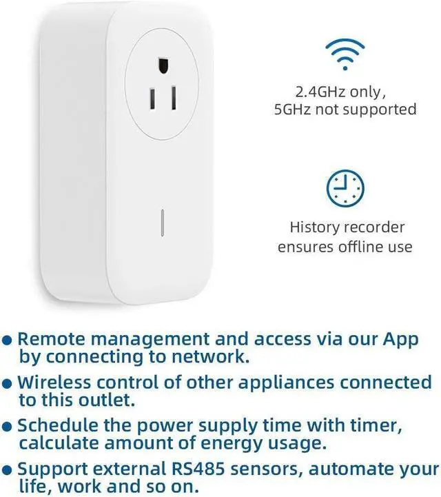Alt view image 4 of 7 - Smart Plug Wifi Remote Control Outlet Alexa & IFTTT, Energy monitoring and Timer function, No HUB required, Delayed Switch Supports external temperature probe (SP1 WiFi & SIM)
