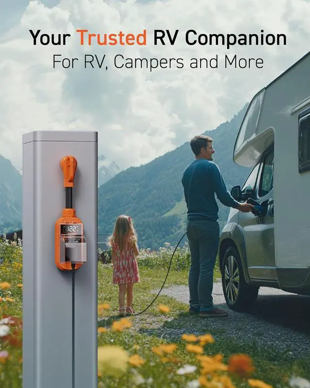 Alt view image 7 of 7 - TECH RV Surge Protector with Smart LED Display, 50 amp 12000 Joules RV Circuit Analyzer - Camper Surge Protector with Waterproof Cover, RV Adapter Plug for CampersTravel Trailers50A