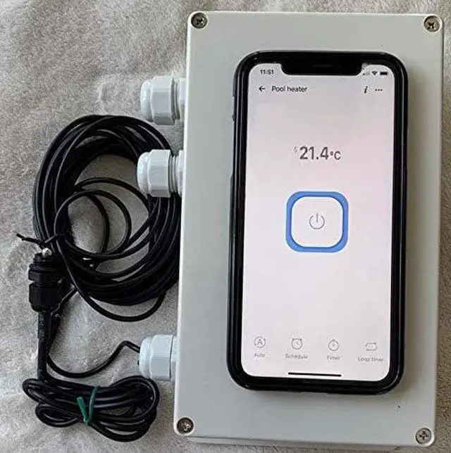 Main image of Outdoor Smart Wi-Fi Outlet Box Thermostat and Timer Switch, Heavy Duty 120/240VAC 40Amp 10HP Spa Hot Tube Pool Heater, Wireless Pump Control, Smart Phone Alexa Google Home UL Contactor
