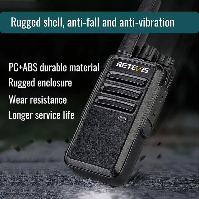 Alt view image 4 of 7 - RT68 Walkie Talkies with Earpiece, Portable FRS Two-Way Radios Rechargeable, with 6 Way Multi Unit Charger, Hands Free, Long Range, Rugged 2 Way Radios 6 Pack for Adults School Church