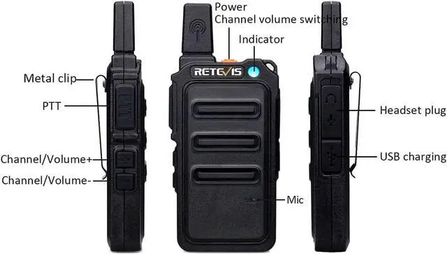 Alt view image 2 of 7 - RT19 Two Way Radio Long Range Rechargeable,Walkie Talkies with Earpiece and Mic,VOX Handsfree,Portable FRS Two-Way Radios for Family Outdoor Agriculture(4 Pack)