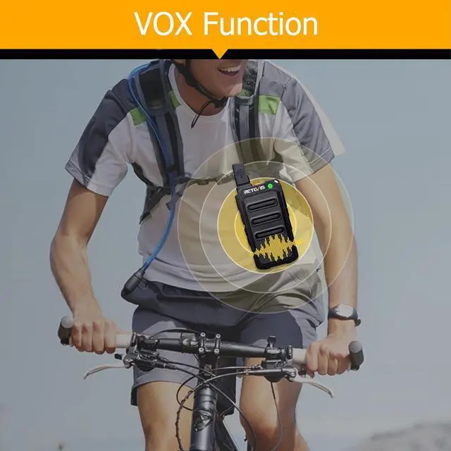 Alt view image 6 of 7 - RT19 Two Way Radio Long Range Rechargeable,Walkie Talkies with Earpiece and Mic,VOX Handsfree,Portable FRS Two-Way Radios for Family Outdoor Agriculture(4 Pack)