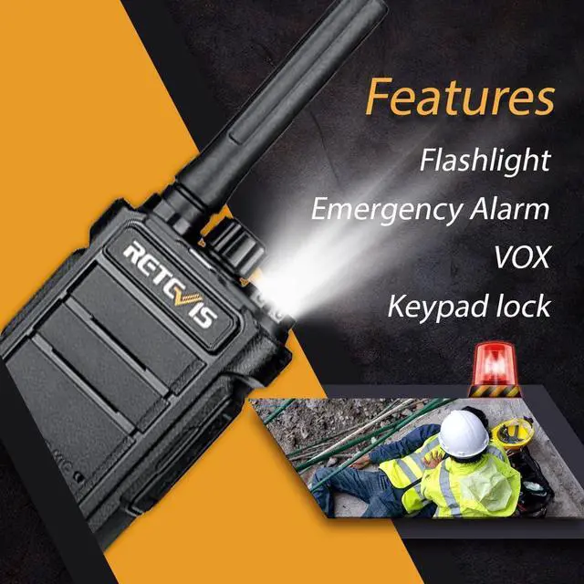 Alt view image 4 of 7 - RB26 Walkie Talkies with Earpiece and Mic Set, GMRS Radio, Two Way Radio Long Range, 2000mAh Battery, Six Way Multi-Unit Charger, Repeater Capable, 2 Way Radio for School Manufacture (6 Pack)