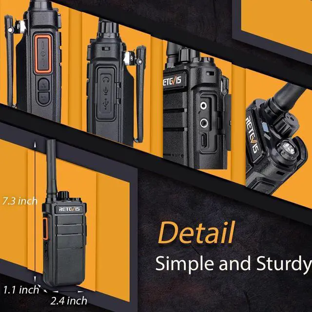 Alt view image 5 of 7 - RB26 Walkie Talkies with Earpiece and Mic Set, GMRS Radio, Two Way Radio Long Range, 2000mAh Battery, Six Way Multi-Unit Charger, Repeater Capable, 2 Way Radio for School Manufacture (6 Pack)