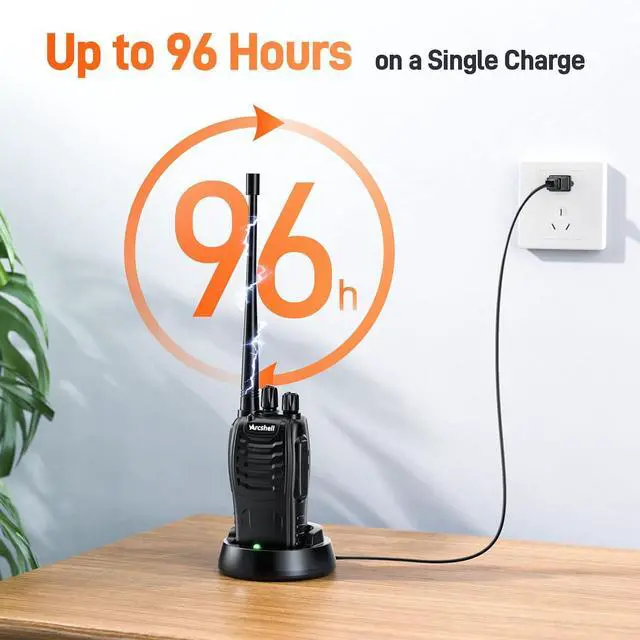 Alt view image 5 of 7 - Rechargeable Long Range Two-Way Radios with Earpiece 6 Pack Arcshell AR-5 Walkie Talkies Li-ion Battery and Charger Included