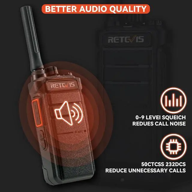 Alt view image 5 of 7 - RB26 2 Way Radio Long Range, 3 Watts 30 Channels GMRS Two-Way Radio, 2000mAh Battery, Repeater Capable, Full Kit with Earpiece Kit, Business Radio for School Retail Hospitality(10 Pack)