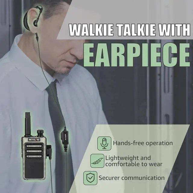 Alt view image 3 of 7 - RB66 Fast Charging Walkie Talkies for Adults,Walkie Talkie with Earpiece,Fluorescent Design,USB-C Charging,Flashlight,2 Way Radio Long Range for Event Property Theme Park Museum(10 Pack)