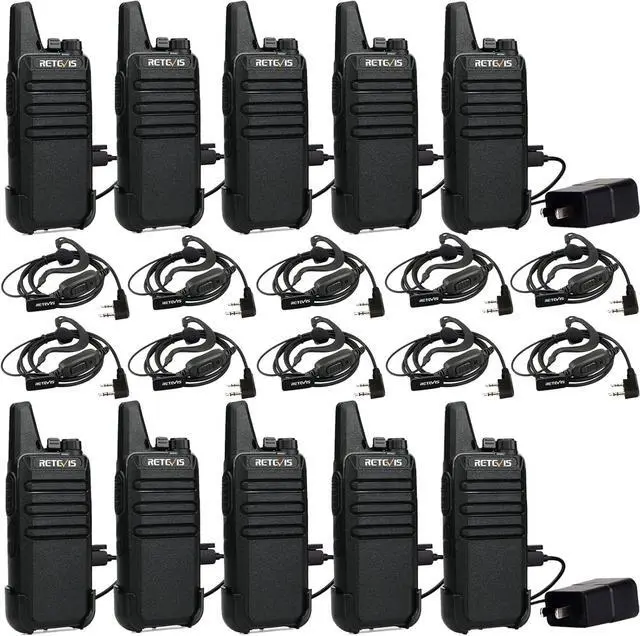 Main image of RT22 2 Way Radios Walkie Talkies,Rechargeable Long Range Two Way Radio, USB C VOX Small Emergency 2 Pin Earpiece Headset,for School Retail Church Restaurant (Packed in Pairs with 5 Boxes)